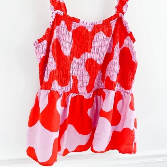 Ava & Viv Printed Smocked Ruffle Peplum Tank Sz 4XL - Picture 3 of 8